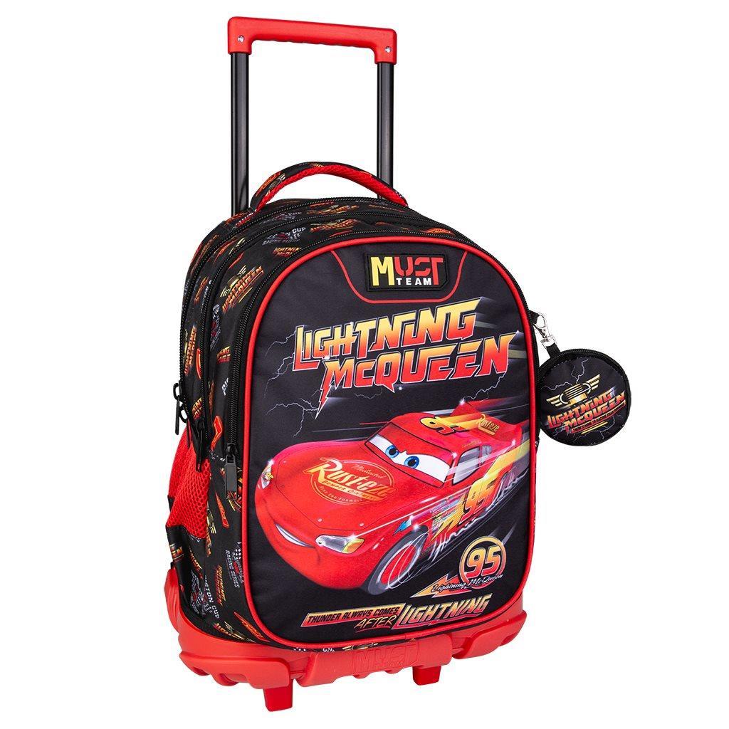 Σχολική Τσάντα Τρόλεϊ Δημοτικού Disney Cars Lightning Mcqueen Must Team 3 Θήκες