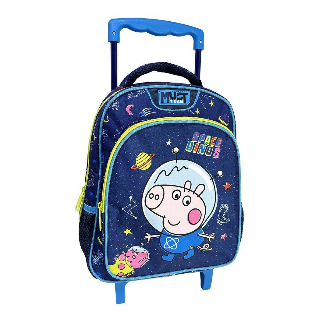 Σχολική Τσάντα Τρόλεϊ Νηπίου Peppa Pig George Space Dinos Must Team 2 Θήκες